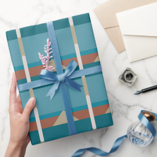 Papier Cadeau Elégant Terrain Brown, Bleu Anniversaire, Toute Oc