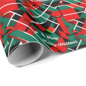 Papier Cadeau Élégant texte personnalisé abstrait Noël (Coin rond)