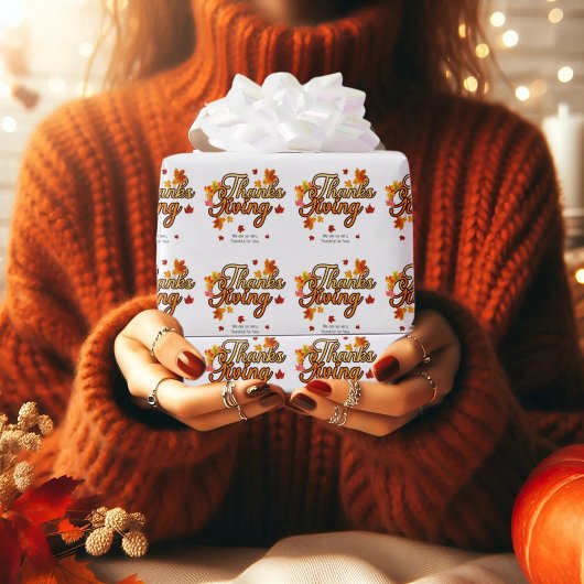 Papier Cadeau Elegant Thanksgiving foliage autumn fall 