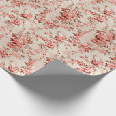 Papier Cadeau Élégant Toile Français Rose Floral gravé (Coin)