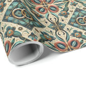 Papier Cadeau Élégant Tons de Bijoux avec Anneaux Entrelacés de  (Coin rond)