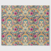 Papier Cadeau Élégant Tons de Bijoux avec Anneaux Entrelacés de  (Plat)