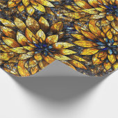 Papier Cadeau Élégant tournesol Faux Motif en verre tendu (Coin)