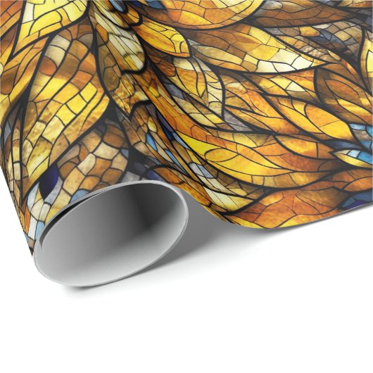 Papier Cadeau Élégant tournesol Faux Motif en verre tendu (Coin rond)