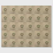 Papier Cadeau Élégant Trèfle Saint-Patrick Cuir (Plat)
