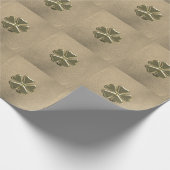 Papier Cadeau Élégant Trèfle Saint-Patrick Cuir (Coin)