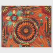 Papier Cadeau Elégant Turquoise "Echos complexes" Festive Wrap M (Plat)