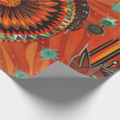 Papier Cadeau Elégant Turquoise "Echos complexes" Festive Wrap M (Coin)