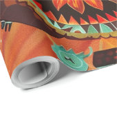 Papier Cadeau Elégant Turquoise "Echos complexes" Festive Wrap M (Coin rond)