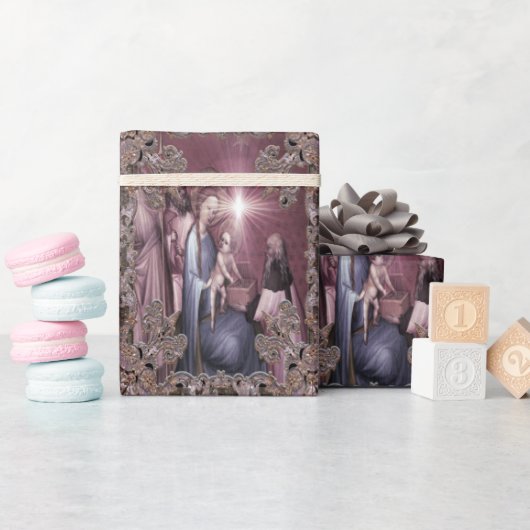 Papier Cadeau Élégant Un Roi est né Bébé Jésus Noël (Baby Shower)