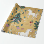 Papier Cadeau Elegant Unicorn Wrapping Paper (Déroulé)