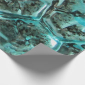 Papier Cadeau Elégant verre d'art bleu vert bijou Aqua Noël (Coin)
