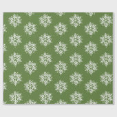 Papier Cadeau Élégant Vert blanc Silver Flocon de neige Noël (Plat)