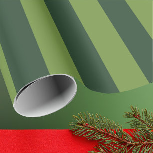 Papier Cadeau Élégant vert chasseur jardin vert rayure