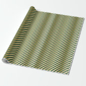 Papier Cadeau Elégant Vert Or Luxury Motif (Déroulé)