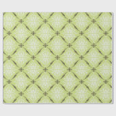 Papier Cadeau Elégant vert turquoise brun damassé motif (Plat)