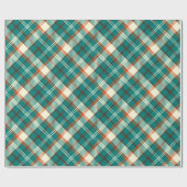 Papier Cadeau Élégant Vert Vintage Plaid (Plat)