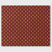 Papier Cadeau Élégant vin de marron or parties scintillant arbre (Plat)