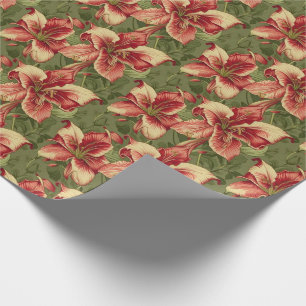 Papier Cadeau Élégant Vintage Amaryllis Belladonna Floral