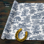 Papier Cadeau Elégant Vintage Chic Blue Horse Toile Mariage<br><div class="desc">Motif de toile bleu Dusty avec des chevaux et des arbres pour un mariage traditionnel élégant. Ce design français élégant est disponible sur différents produits et peut être facilement personnalisé et édité. Ne cherchez plus de produits et de coloris. Le cheval est un animal majestueux qui incarne le pouvoir spirituel...</div>
