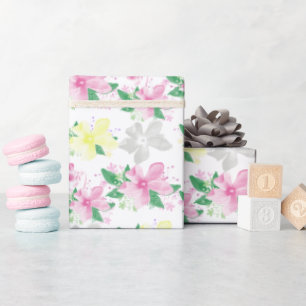 Papier Cadeau Elégant Vintage Floral Orchid Pastel