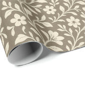 Papier Cadeau  Elegant Vintage Floral Wrapping Paper  (Coin rond)