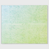 Papier Cadeau Élégant Vintage français manuscrit vert (Plat)