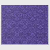 Papier Cadeau Élégant Vintage violet floral (Plat)