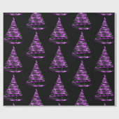 Papier Cadeau Élégant violet et noir de ruban Noël (Plat)