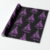 Papier Cadeau Élégant violet et noir de ruban Noël (Déroulé)