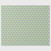 Papier Cadeau Élégant violet et vert Jacquard Motif fille (Plat)