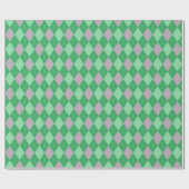 Papier Cadeau Élégant violet et vert Jacquard Motif fille (Plat)