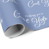 Papier Cadeau Elégant Vous Souhaitant Un Yule Cool Blanc Script  (Coin rond)