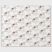 Papier Cadeau Elegant Watercolor Greenery Berries Christmas (Plat)