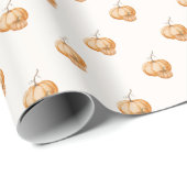 Papier Cadeau Elegant Watercolor Pumpkins Wrapping Paper (Coin rond)
