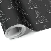 Papier Cadeau Elegant White Christmas Tree Christmas (Coin rond)