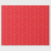 Papier Cadeau Elegant White Christmas Tree Red Christmas (Plat)