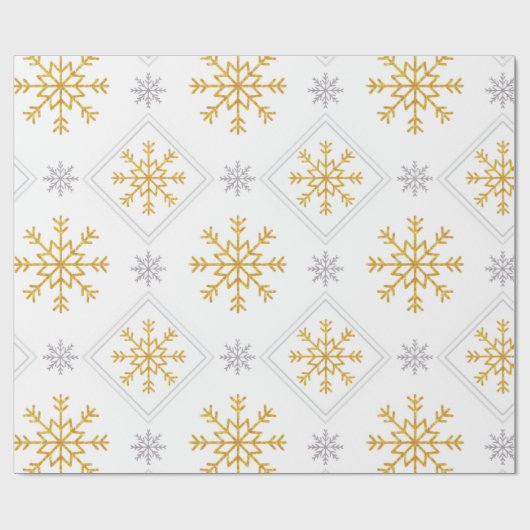 Papier Cadeau Elegant White, Gold and Silver Christmas Wrapping (Plat)