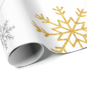 Papier Cadeau Elegant White, Gold and Silver Christmas Wrapping (Coin rond)