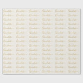 Papier Cadeau Elegant White Gold Script Chocolate Business (Plat)