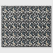 Papier Cadeau Elegant white rabbit Christmas snowflakes (Plat)