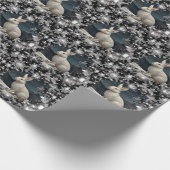 Papier Cadeau Elegant white rabbit Christmas snowflakes (Coin)