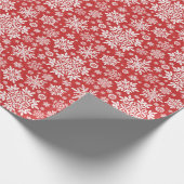 Papier Cadeau Elegant White Snowflake (Cranberry) (Coin)