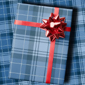 Papier Cadeau Elegant Winter Blue Tartan Plaid Gender-Neutral