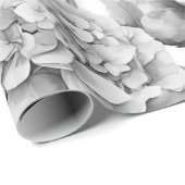 Papier Cadeau Elégante aquarelle blanche grise noire (Coin rond)