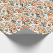 Papier Cadeau Elégante aquarelle blanche vert orange boho (Coin)