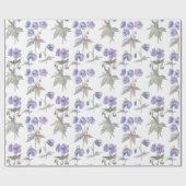 Papier Cadeau Elégante Aquarelle Design Pastel Fleurs violettes (Plat)