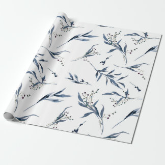 Papier Cadeau Elégante aquarelle Eucalyptus Feuilles et baies