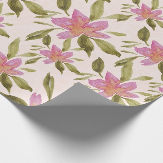 Papier Cadeau Elégante aquarelle florale Boho peinte à la main (Coin)