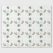 Papier Cadeau Elégante aquarelle Joyeux Noël (Plat)